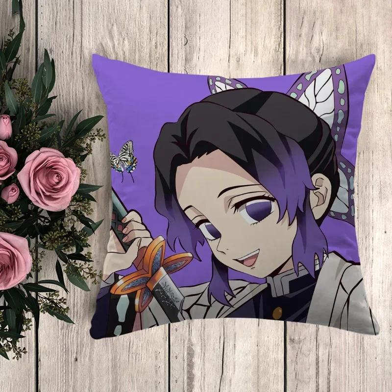 Kissen Demon Slayer Dekorative Kissenhülle Kissenbezug x Kissenbezüge Herbstdeko Sofakissen Bezüge für Bettkissen