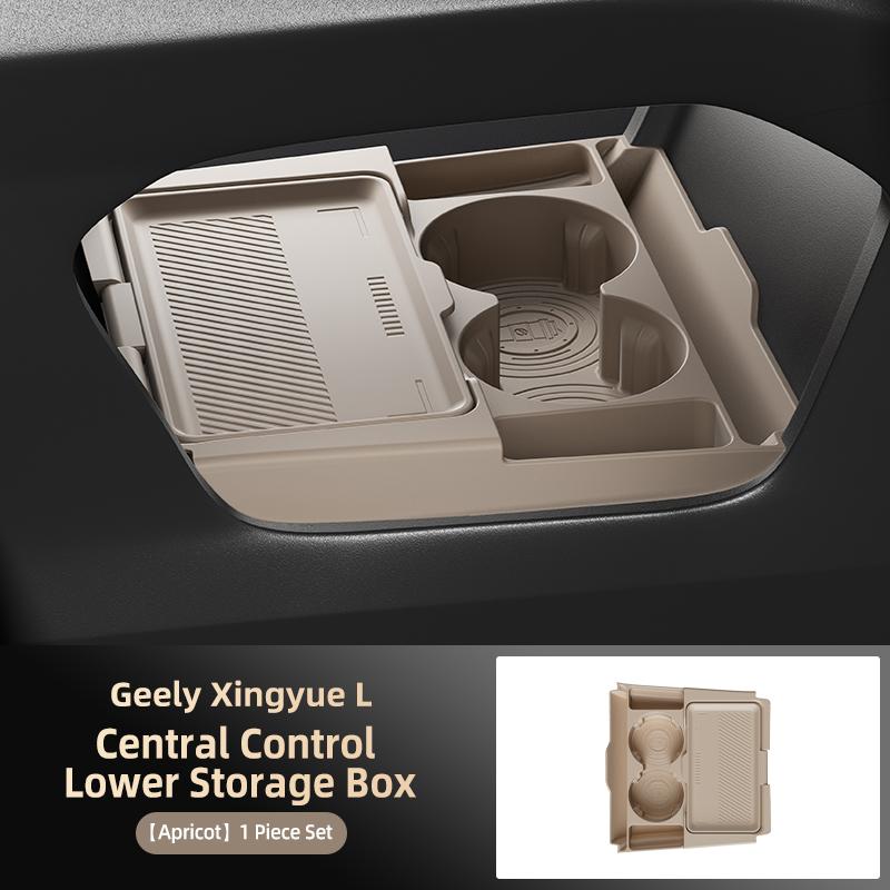 For Geely Monjaro 2021 2025 2026 Storage Box Center Armrest Hidden Box Cup Holder Organizer Interior Accessories