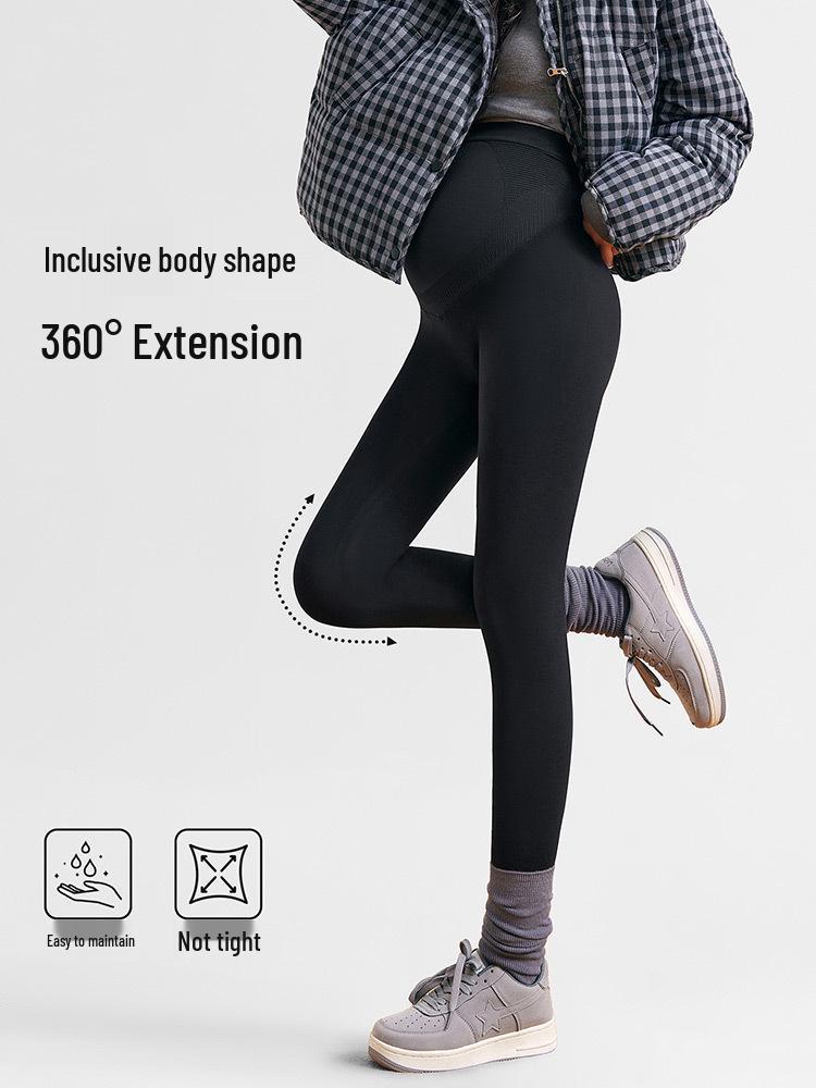 2025 Velvet-Lined Maternity Leggings: Warm, Non-Constricting Autumn/Winter Pants