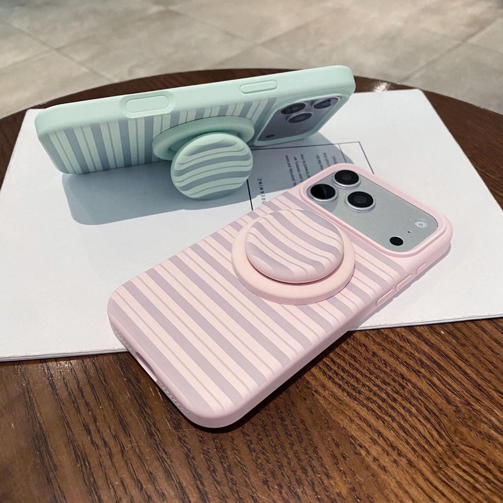 iPhone 17 Pro Max Striped Magnetic Silicone Drop-proof Case
