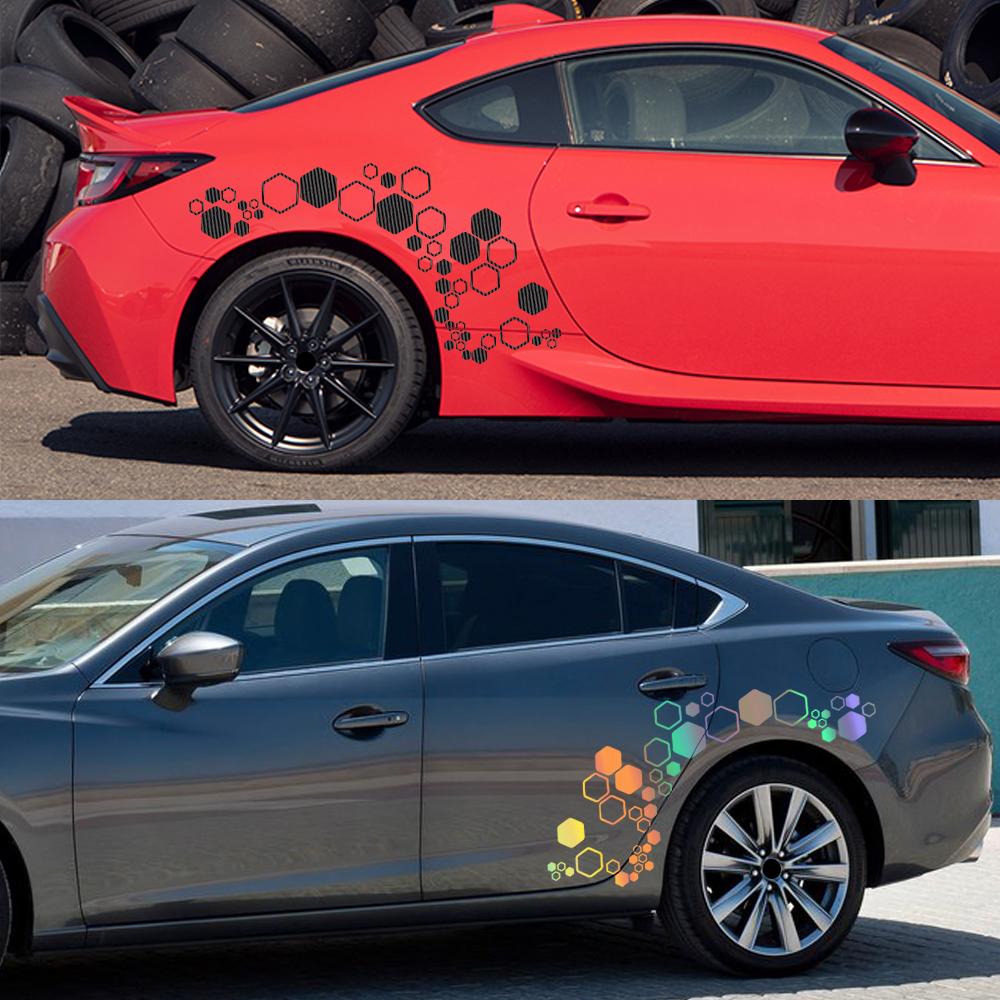 Creative Car Honeycomb Hexagon Decals Waterproof Polygonal Stickers Auto Body Side DIY Styling Auto Accessories Universal