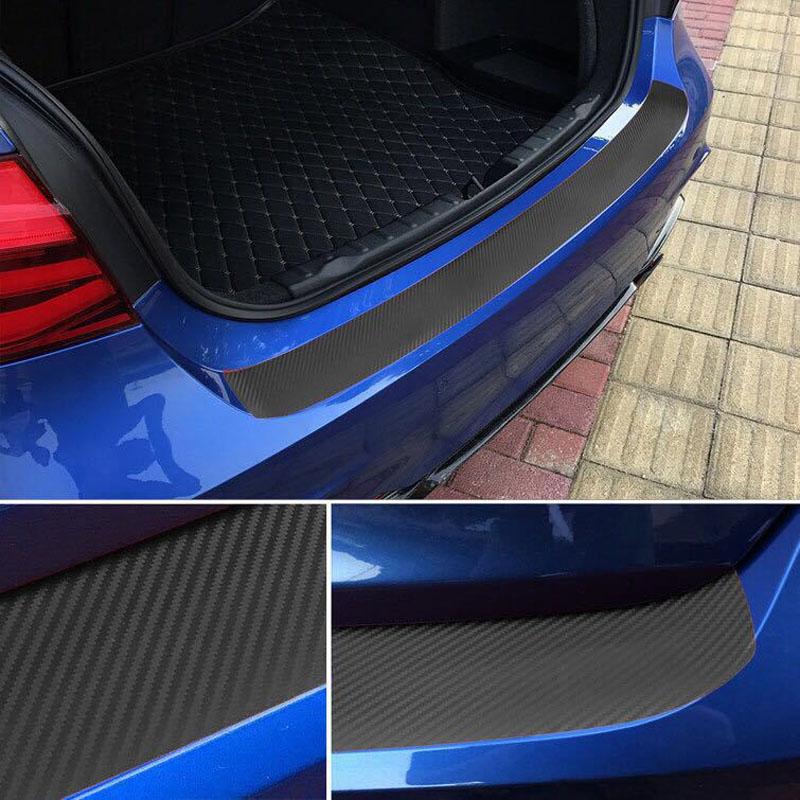 Car Door Anti-kick Protection Sticker Anti-scratch Film Car Rear Bumper Trim Car Trunk Threshold 3D Carbon Fiber Stripe Sticker