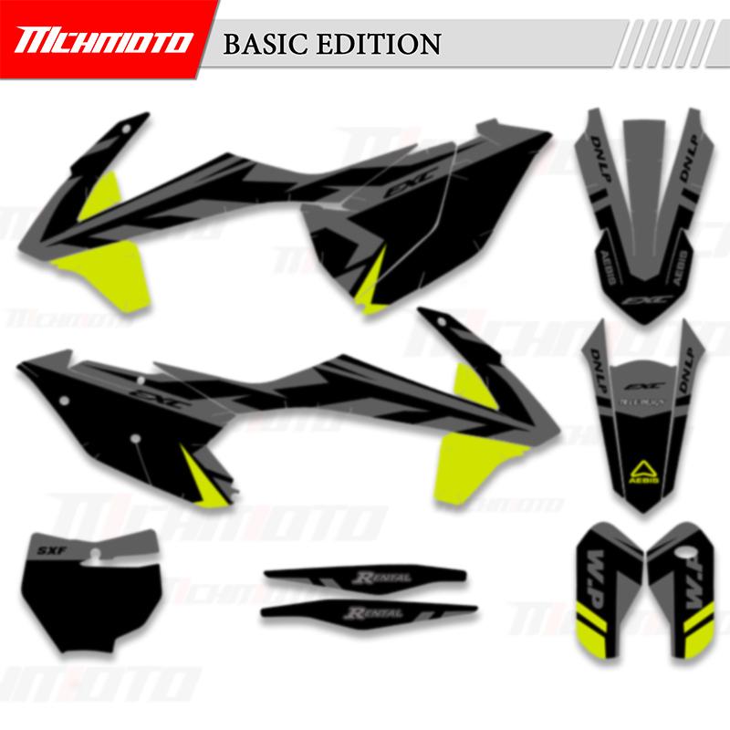 MCHMFG Graphics Backgrounds Decal Stickers Kit For KTM 125 250 300 350 450 SX SXF 2016 2017 2018 EXC EXC-F XCW 2017 2018