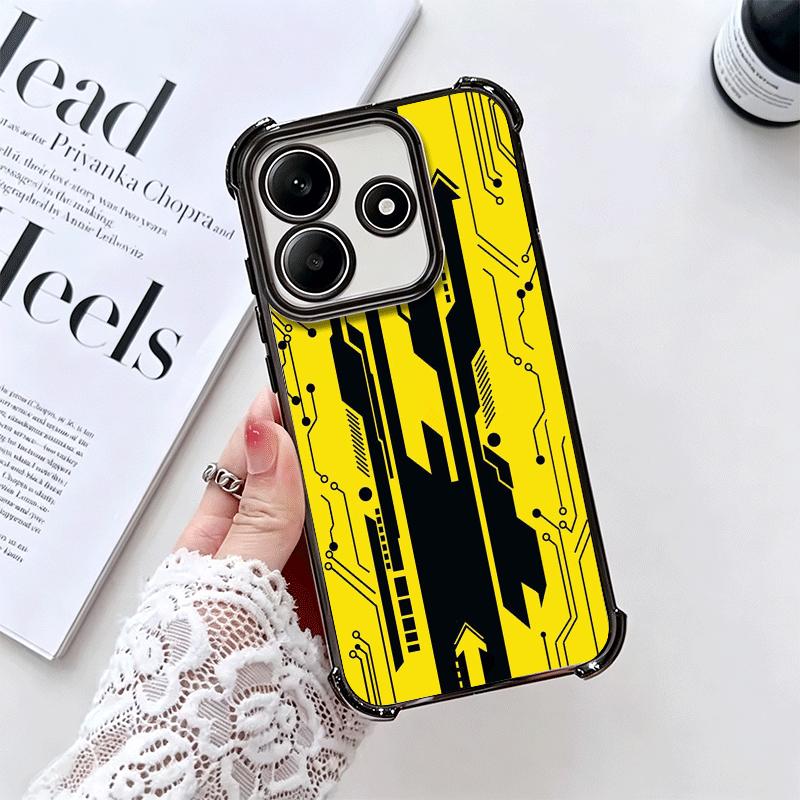 Cyberpunk Aesthetics Plating Phone Case For Xiaomi Redmi Note 14 15 Pro Plus 13 12 11 11S 11T 10 9S 9 5G Anti-Fall Airabag Cover