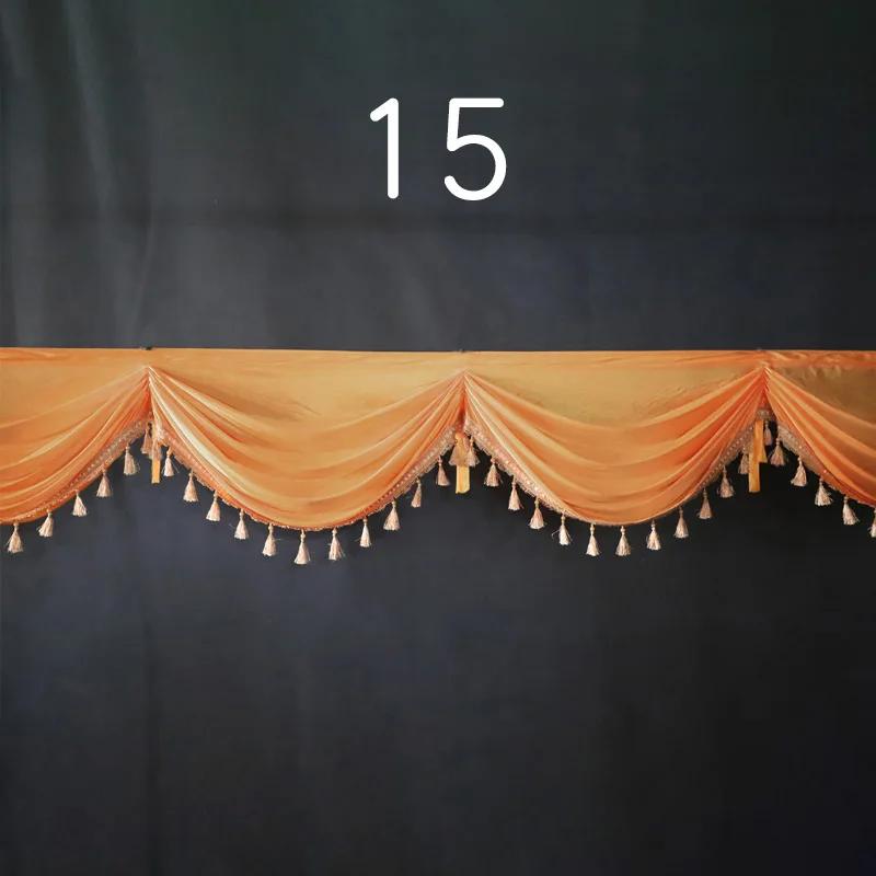 1M Detachable Curtain Ice Silk Swag for Wedding Party Stage Background Veil Home Curtain Decoration Cloth Wave Curtain Tassel