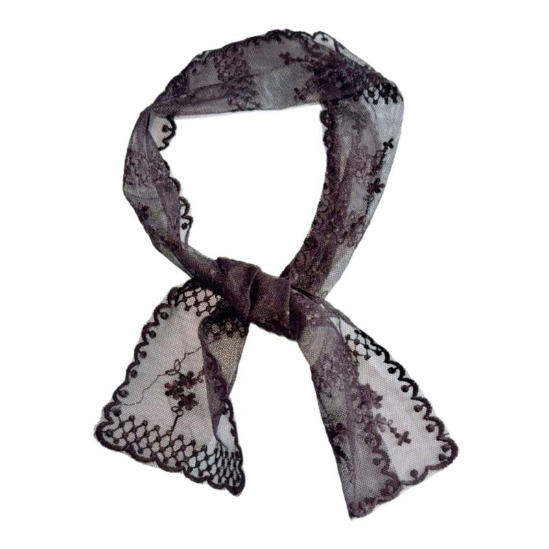 

Floral Embroidered Bandana Wrap Multipurpose Scarf Headbands Lightweight Cotton Summer Accessory чорний