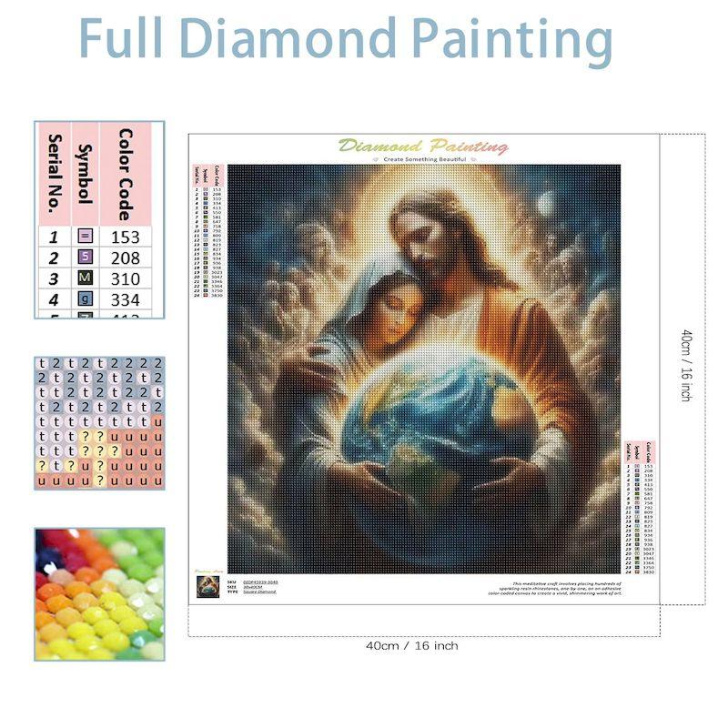 CHENISTORY Full Diamond Mosaic Portrait Jesus Diamond Painting Religious New Collection 2025 Set Home Decoration