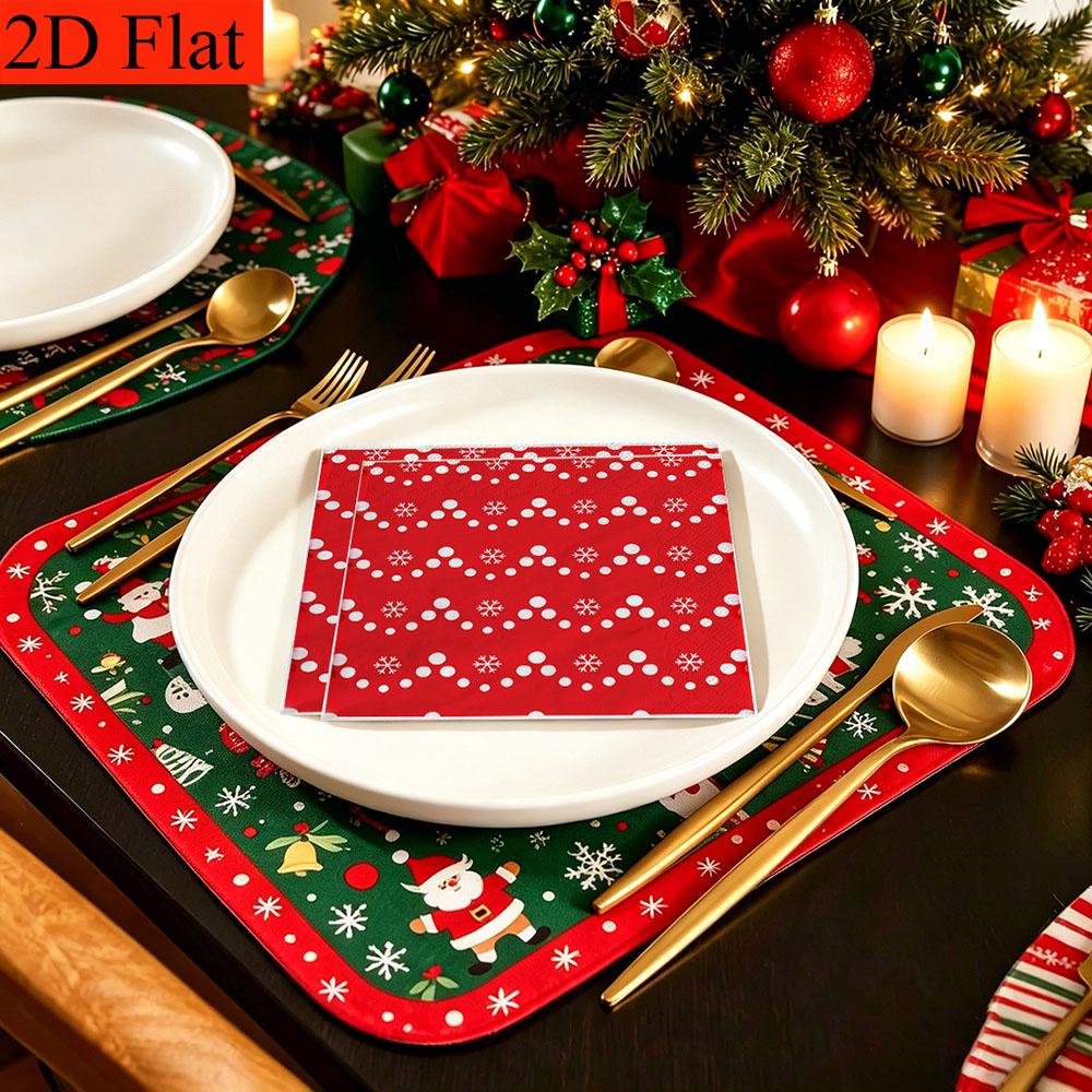 20pcs Disposable Napkins with Snowflake Pattern Print for Wedding,Parties,and Daily Use for Thanksgiving Fall Christmas Table Decoration