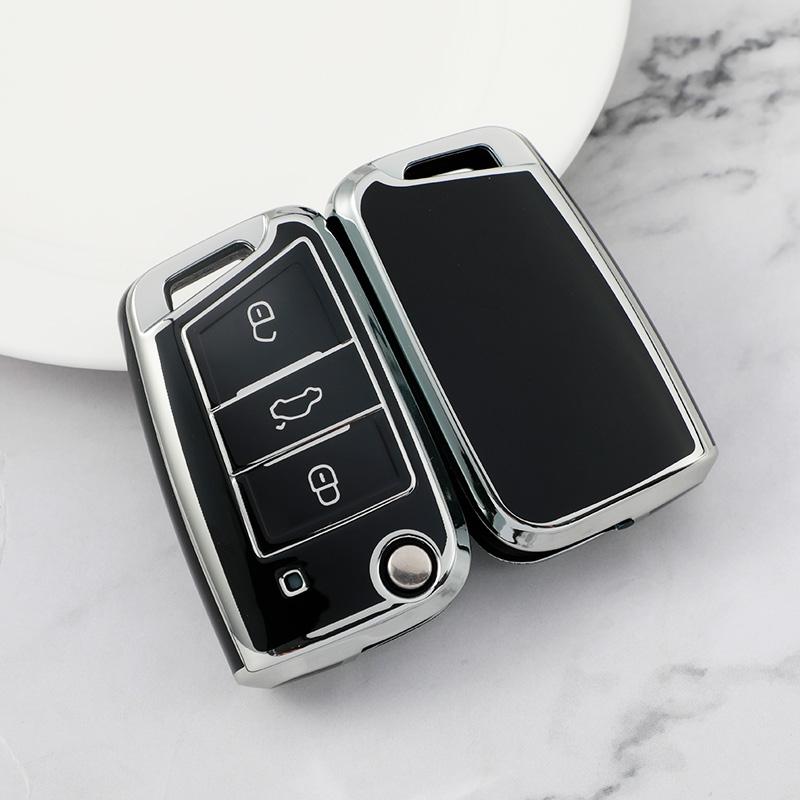 Fashion TPU Car Key Case Full Cover Fob for VW Volkswagen Golf 7 MK7 Tiquan MK2 for SEAT Ateca Leon FR 2 Lbiza for Skoda Octavia