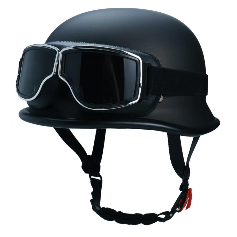 German Crafted Vintage Steel Cruiser Helmets | Half Face Unisex Motorcycle Helmets | DOT Certified for Reliable Protection