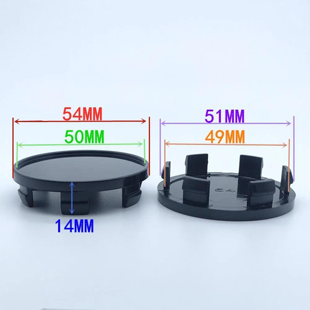 4pcs 54mm Dia 6 Clips Car Wheels Rim Hub Cap Auto Wheel Center Cap Hubcap Dust-proof Covers Black Chrome Exterior Accesory
