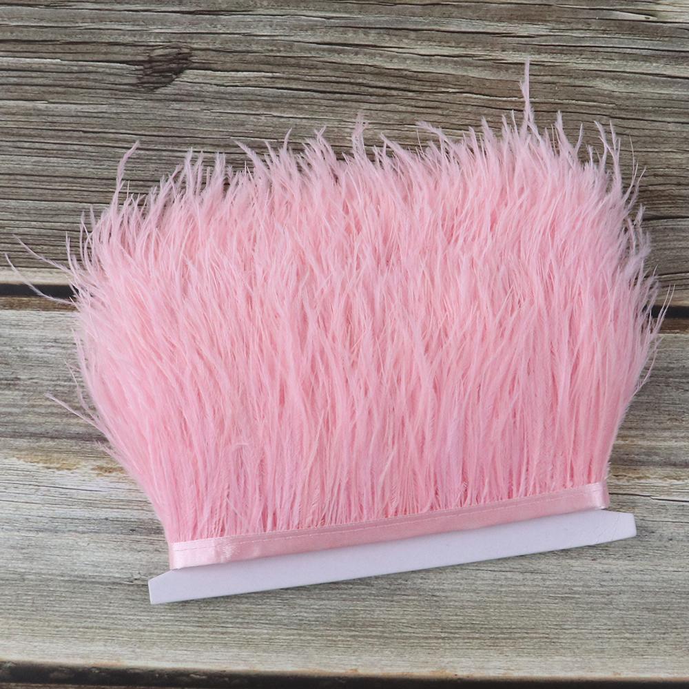 1 Meter Ostrich feather Trim Ribbon Dyed Various Long Ostrich Fringe 8-10CM feathers for crafts Dress/skirt Sewing Accessory