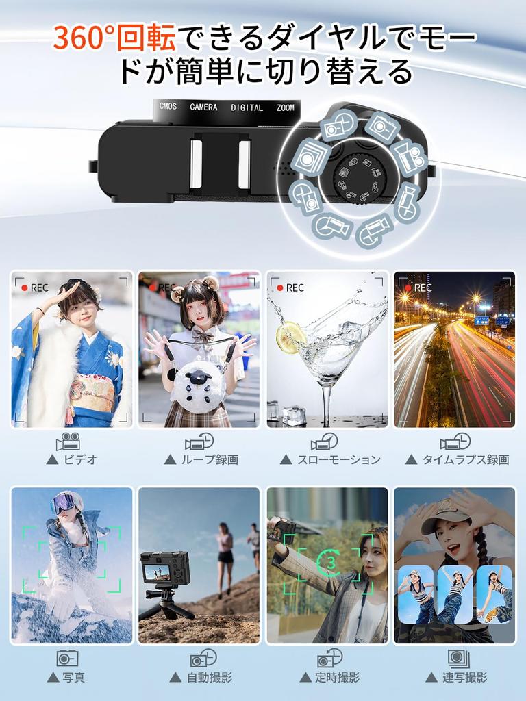 Moledro 5K Digital Camera with 64MP Dual 64GB Micro SD 18x Digital Image Webcam for Large Two Portable and Lightweight Wi-Fi Transfer, Lens, Card,