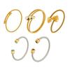 European and American fashion light luxury jewelry bracelet set with zirconia, stainless steel elastic open bangle