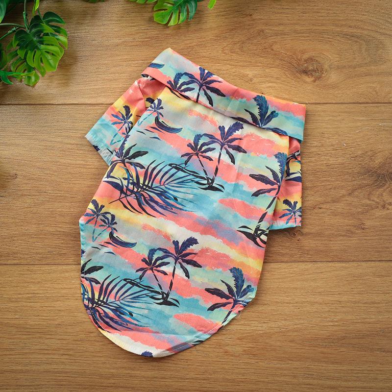 1pc Dog Hawaiian Shirt Polyester Dog Summer Clothes Beach Oufit Floral Dress for Small Dogs Coat Cats Pet Costumes