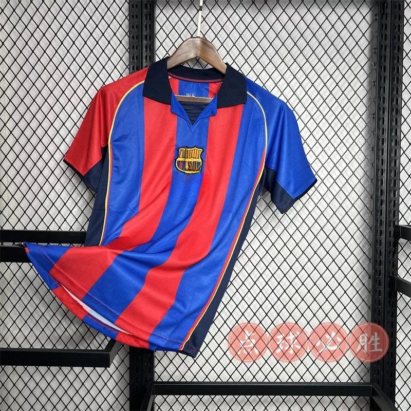 Vintage jersey Classic nostalgic football jersey Barcelona jersey, Roneymar Harvey Iniesta jersey. S