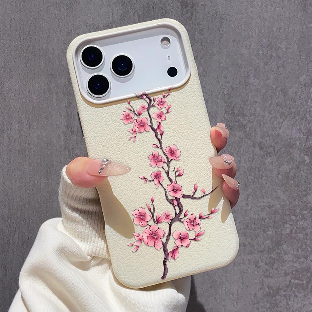 Pink Peach Blossoms Phone Case For iPhone 16 Pro Case iPhone 13 15 11 12 14 Pro Max 16e 15 Plus 17 Air Shockproof Cover