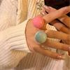 Vintage Emaille Tropfglasur Bunt Große Runde Kugel Klobig Offene Ringe für Damen Übertriebener Modischer Süßer Finger Schmuck Geschenke