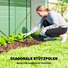 Mini Kas, Tuin Tomaten Kweekkas met Roldeur en 2 Gaasramen, PE Afdekking, 200 x 75 x 188 cm, Groen