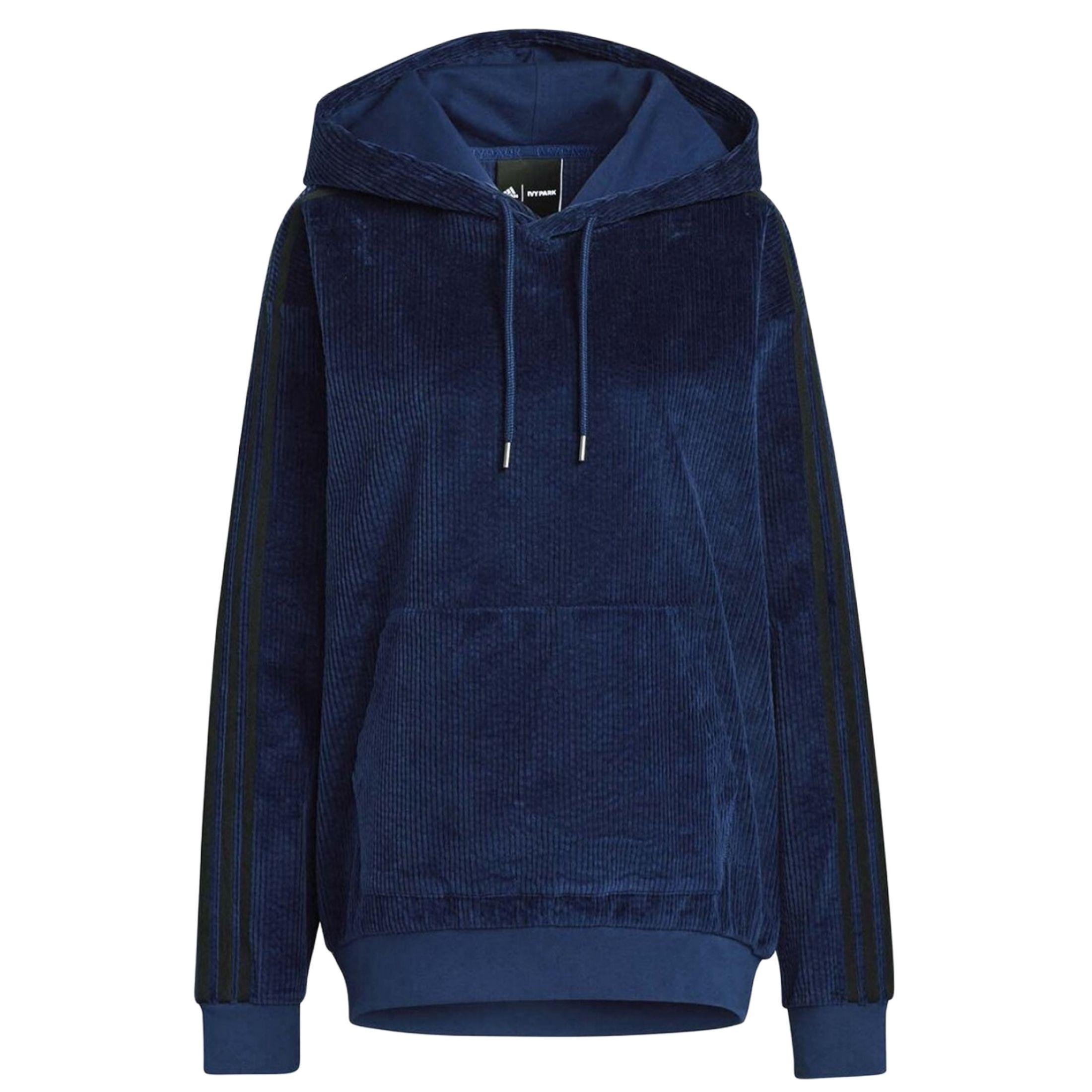 

Adidas X Ivy Park Halls Of Ivy Series однотонная мягкая удобная вельветовая толстовка с капюшоном унисекс с капюшоном синего цвета HG2521 S