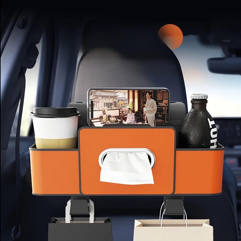 Premium Car Seat Organizer with Tissue Box & Adjustable Hooks. Durable ABS Resin. Easy Install. Shop Now!