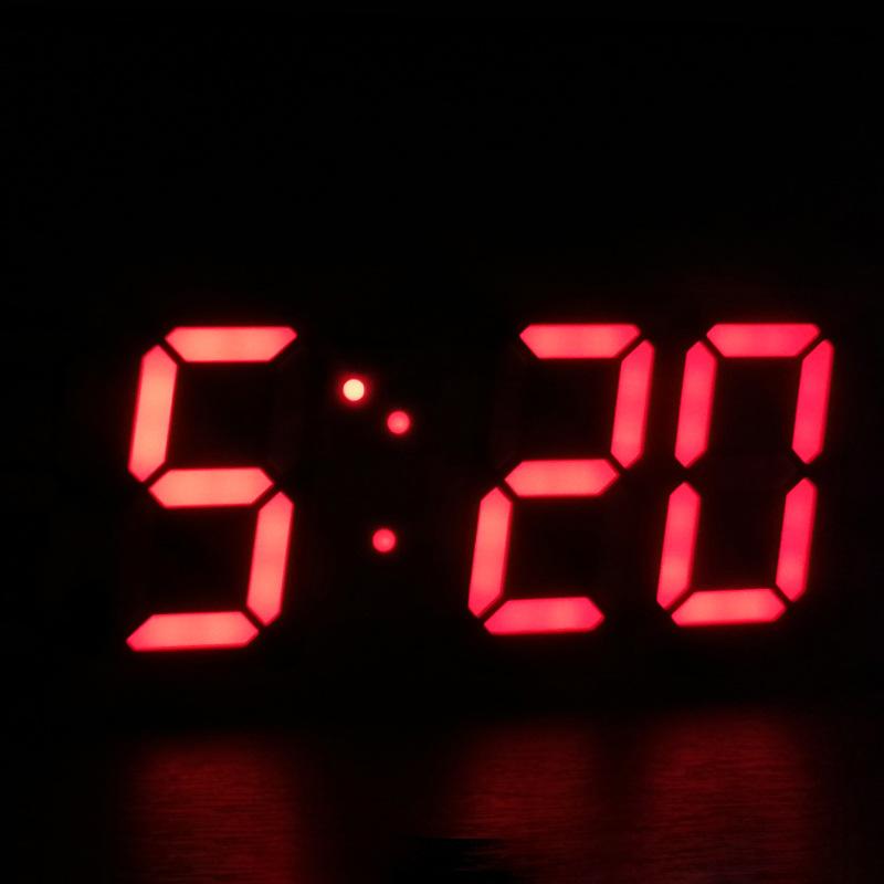 3D LED Digital Wall Clock, Modern Minimalist Desktop & Wall Mounted Electronic Clock For Living Room