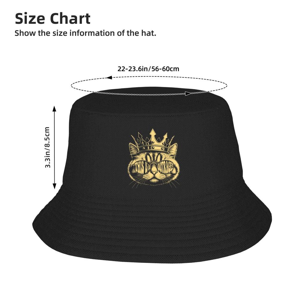 This Is An Outrage Funny Princess Cat Donut Gold Bucket Hat Spring Trendy Fisherman Hats For Unisex Breathable Fishing Caps