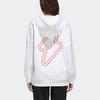 Adidas Neo Logo Printed Loose American Style Pullover Hoodie Women White FU1052