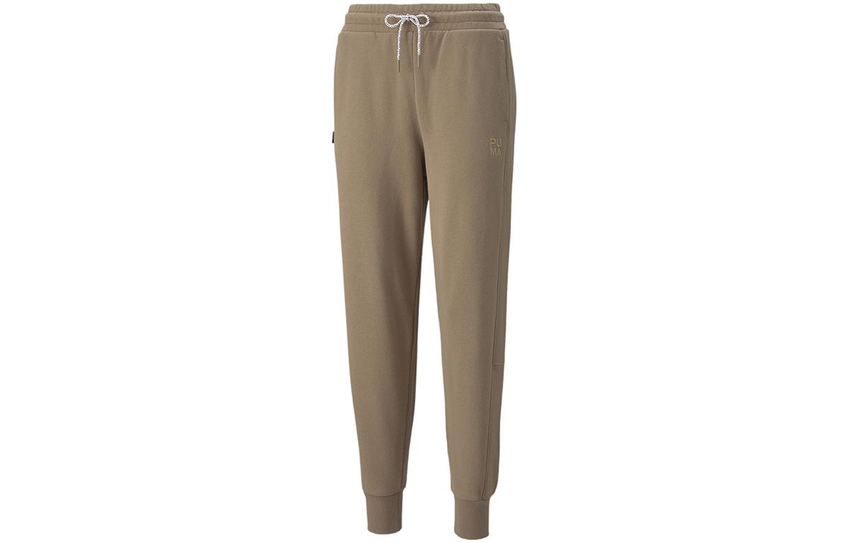 PUMA Knitted Sweatpants Women s Brown Moderate Cuffed Pants 533423-63 S