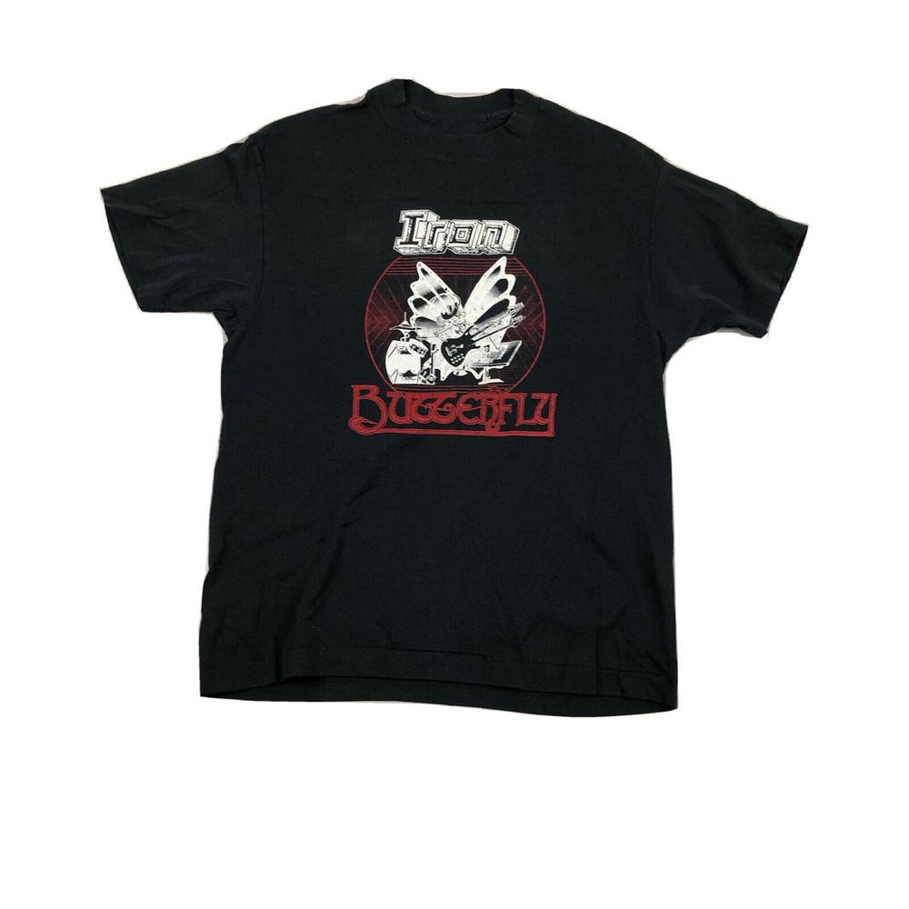 Iron Butterfly band Black Tour T-shirt Unisex 100% Cotton Shirt