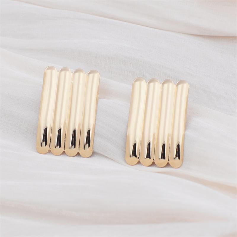 Trend Stripe Personalized Wave Gold Color Smooth Drop Earrings for Women Personality Fashion Geometry Jewelry Pendientes