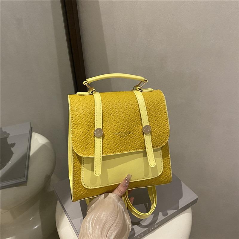 

Модный маленький рюкзак осень новый нишевый дизайн колледж стиль портативная маленькая квадратная сумка дорожная сумка жёлтый