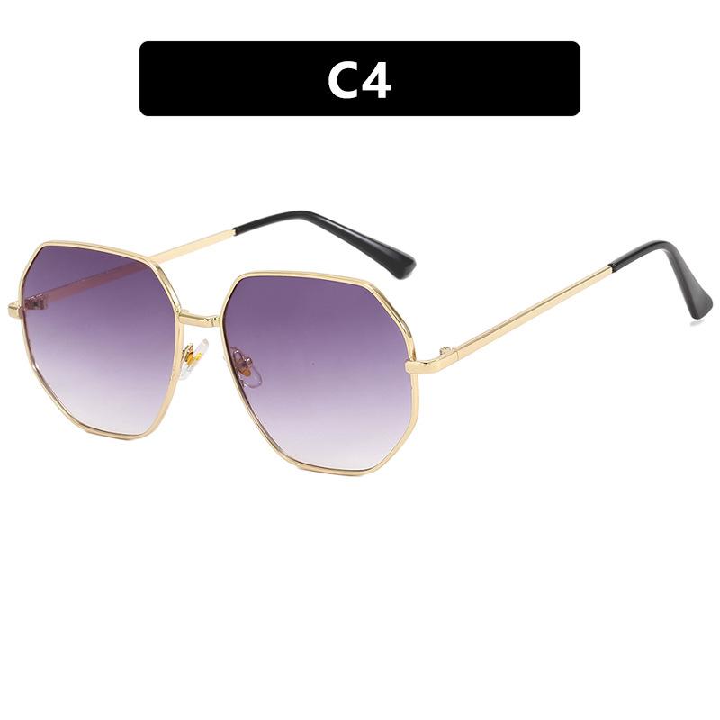 Sunglasses polygonal metal driving new sunglasses trendy seaside travel sunglasses women take pictures
