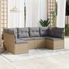 VidaXL Garden Lounge Set with Cushions 6 Pcs Beige Braided Resin 3249228