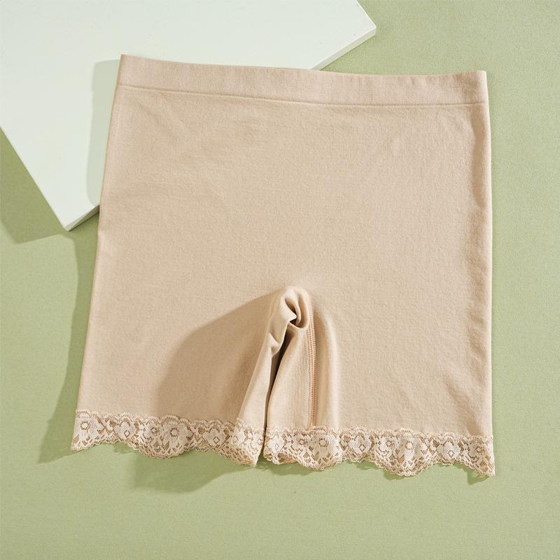 New Women's Seamless High Waist Boxer Short Sexy Lace Solid Color High Elastic Underwear Female Soft Comfortable BoyShort S-XXL