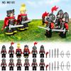M8180  Building Block Series Red Dragon Knight Patrol Minifigures Children's Small Particlebuildingblocktoys