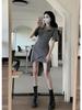 2026 Stylish Young Women's Irregular Slimming Polo Dress with Waist-Cinching Skirt