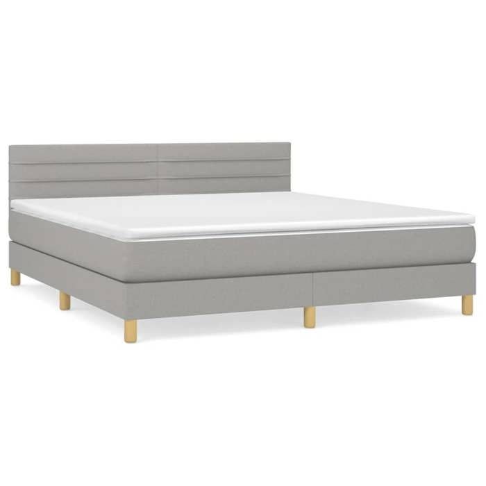 Maison Exclusive - Sommier à lattes de lit avec matelas Gris clair 180x200cm Tissu
