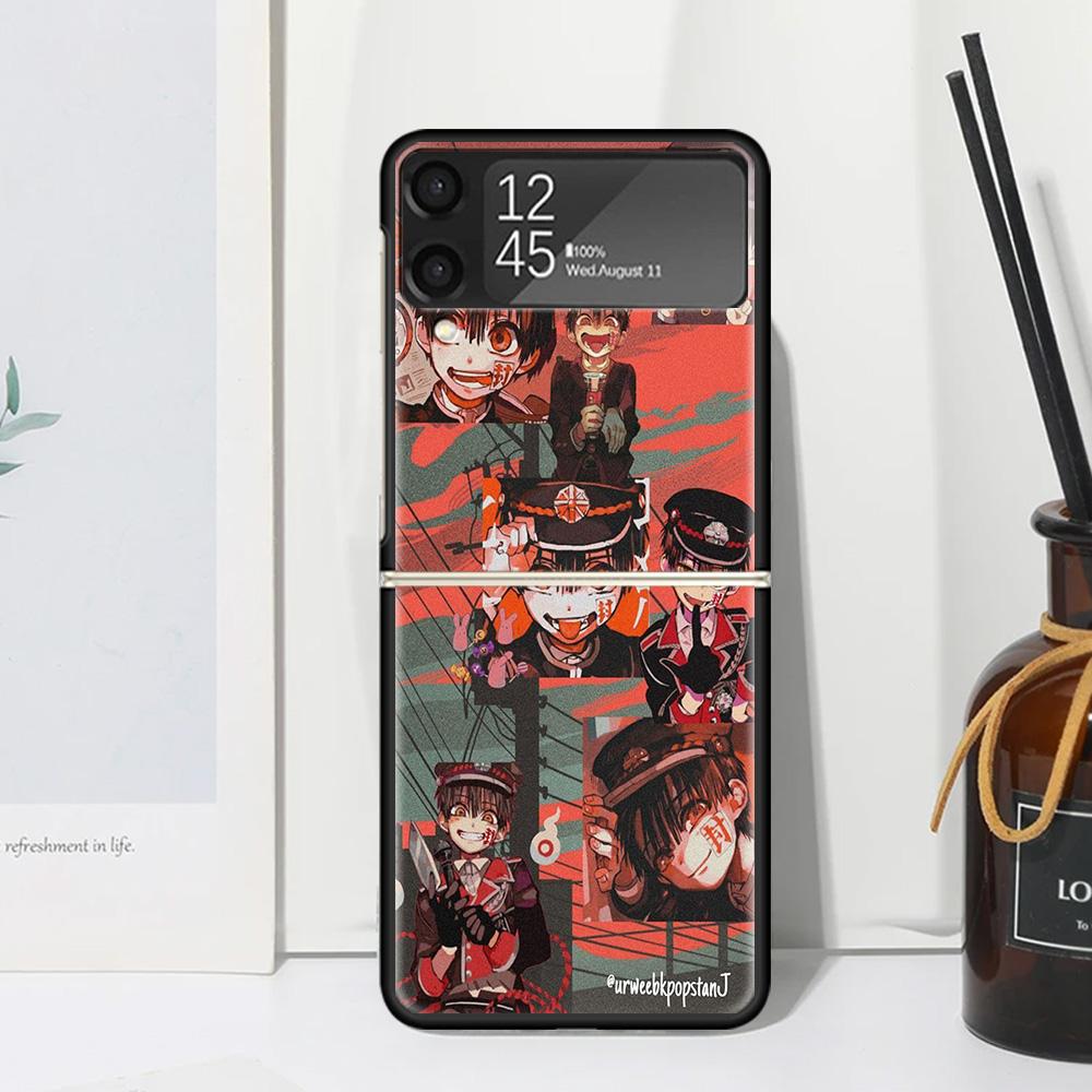 Anime Toilet Bound Hanako Kun Phone Case For Samsung Galaxy Z Flip Zflip 6 Flip6 5 Flip5 4 Flip4 3 Flip3 5G Art Fundas Black Cov