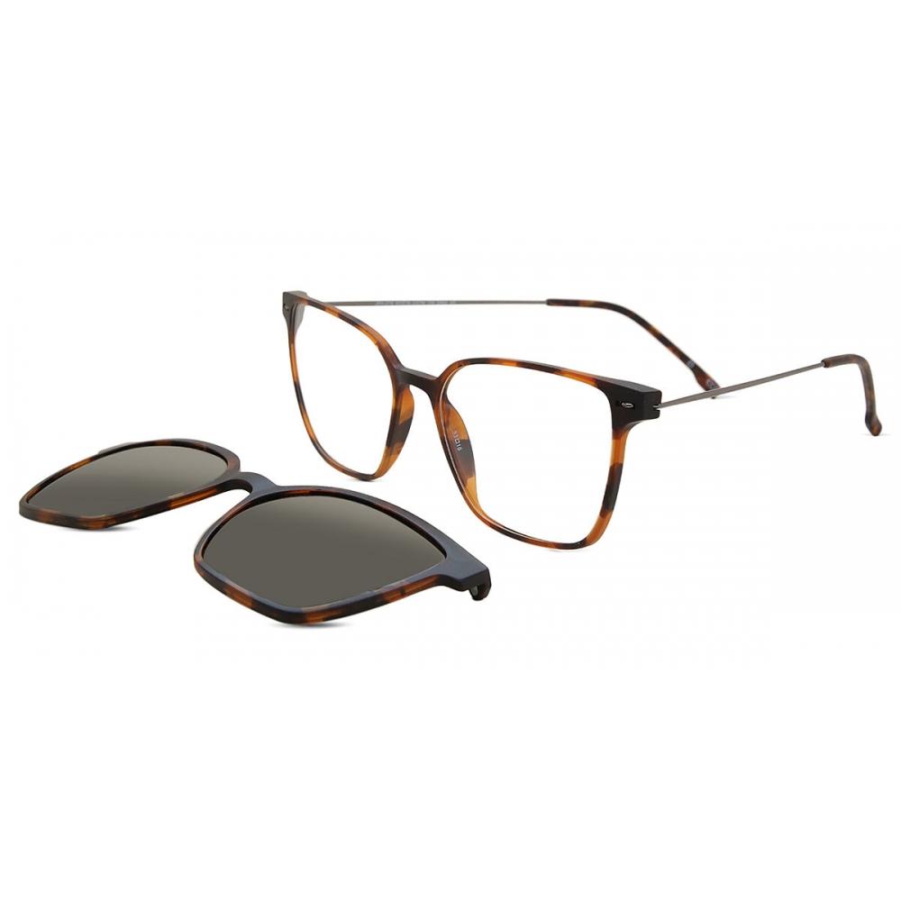 

Clip On Square Tortoise Smartbuy collectiOn Falan With Clip On Jsv 275 07m fashiOn Unisex Eyeglasses Tortoise/53