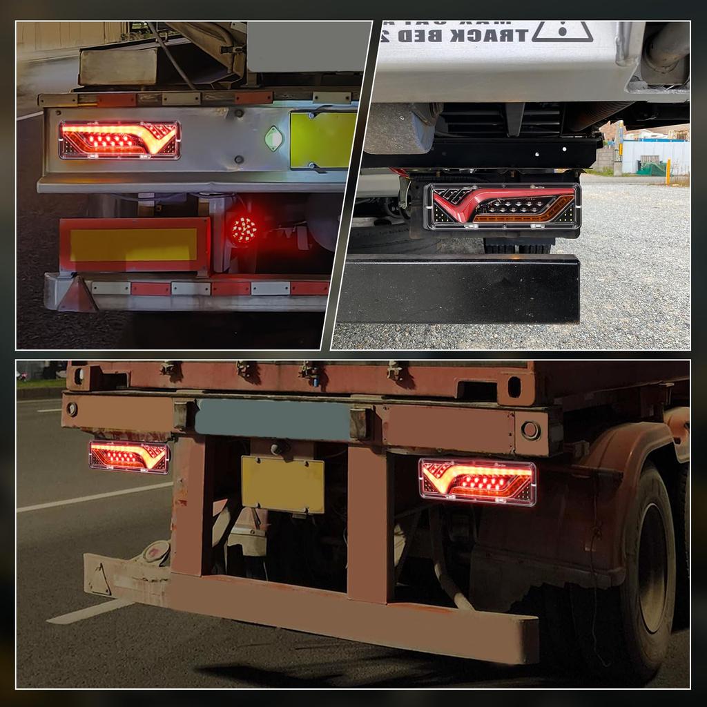 Ygmylandbb LED Truck Tail Sequential Flowing Turn and Small Rear Set of 2 and for and Boats Lights, 12V, Signals, Tail, Brake, Lights, Combination,