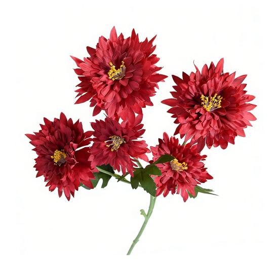 5 Heads Artificial Chrysanthemums Flowers Fake Mums Flower Bouquets with Stem Faux Silk Floral Arrangements for Vase DIY Wedding Centerpiece