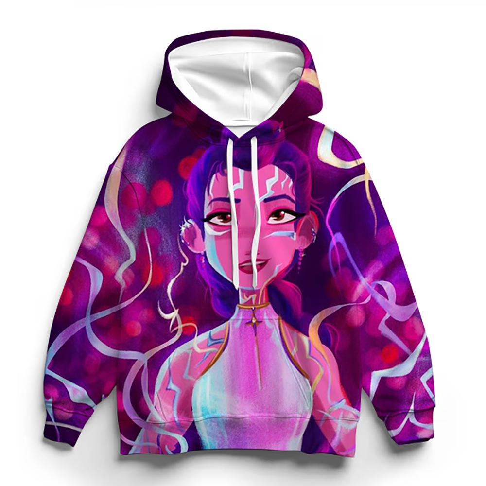 KPop Demon Hunter Huntrix Hoodie Girls Pullover Fashionable and Versatile