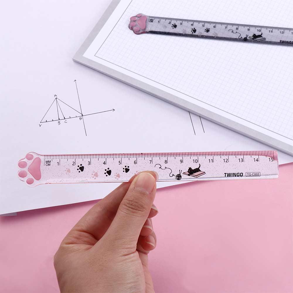 Stationery Plastic Kids Gifts Painting Cats Claw Ruler Scale Ruler Straight Ruler Measuring Ruler