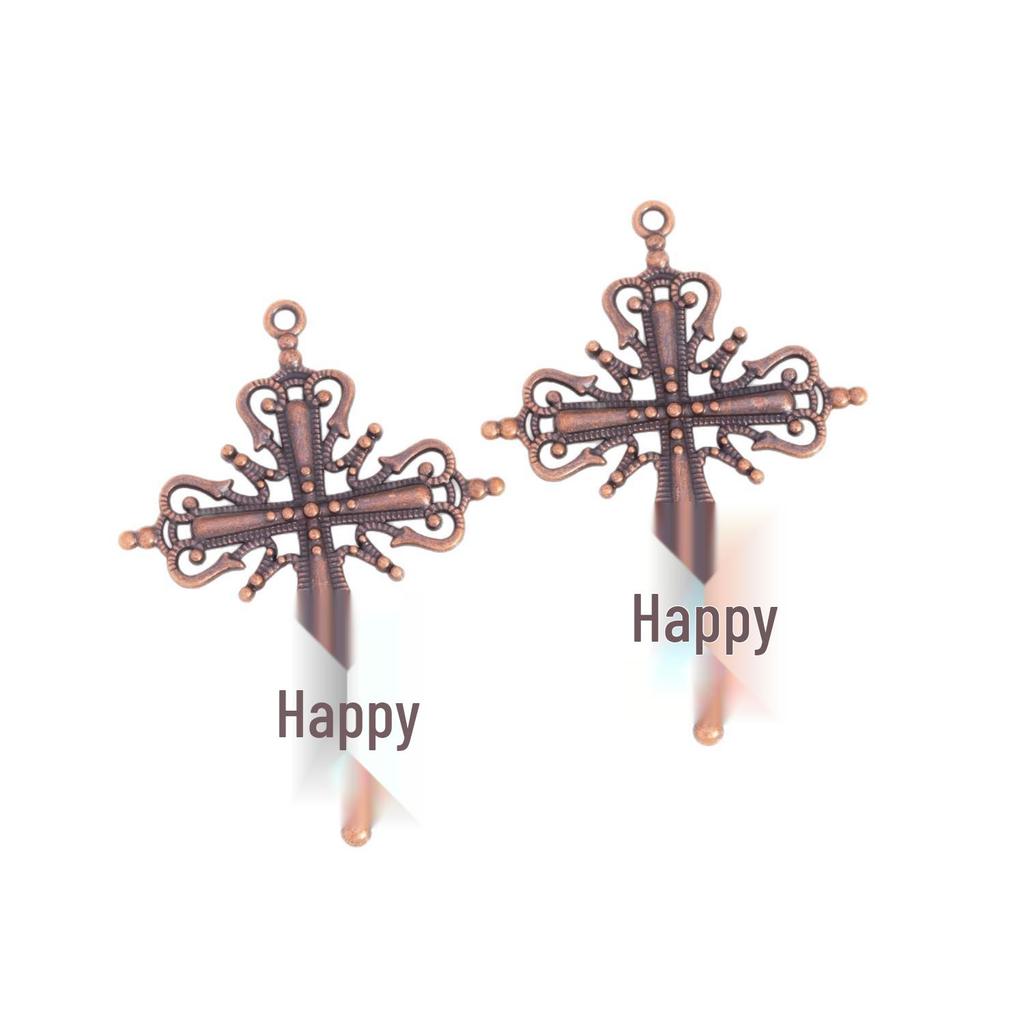 DIY Retro Alloy Cross Necklace & Bracelet Pendant Charm