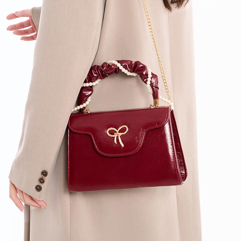 Popular Red Wedding Bag, Female Bride, Large Capacity, Fashionable Niche, Foreign Style, One-Shoulder Portable Diagonal Bag