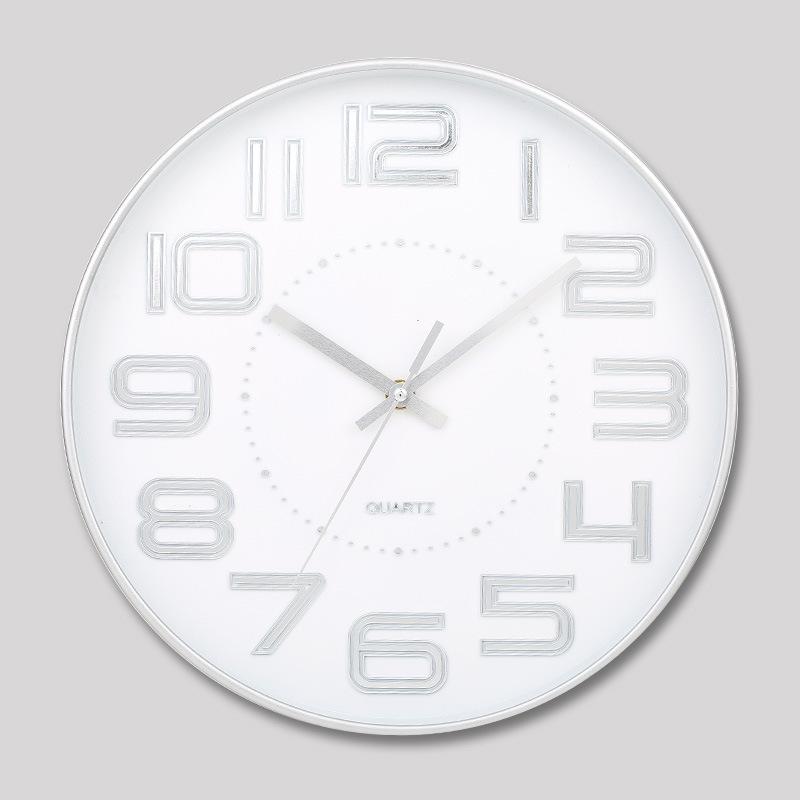 12 Inch 30CM Silent Wall Clock, Creative and Fashionable, Three-dimensional Digital Minimalist Clock for Home Living Room
