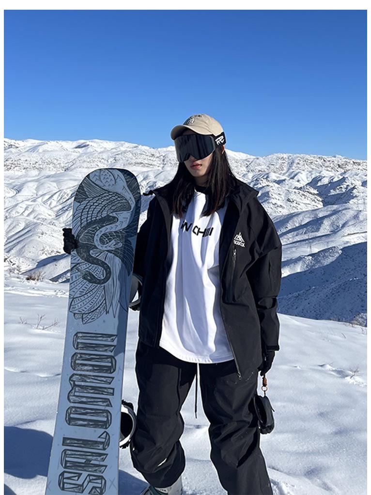 Windproof Warm Ski Suit Set: Women's Loose & Men's Plus Size Two-Piece