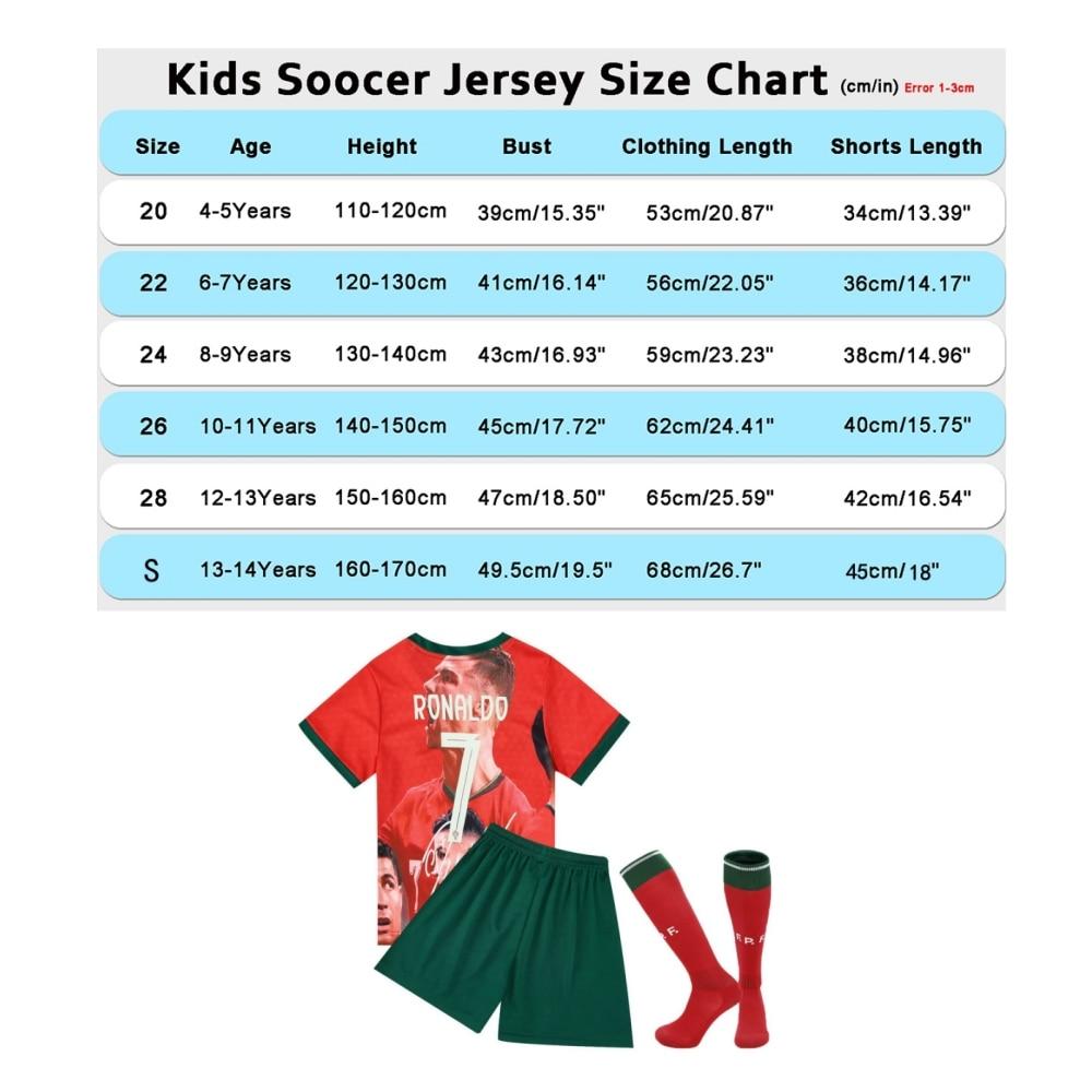 Portugal Ronaldo Fußballtrikot Gedenkausgabe Set YSHT Rot 150-160 cm