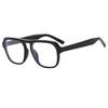 Retro Black Frame Glasses Women'S Trend Single Beam Thin Sunglasses Men'S Plain Flat Glasses